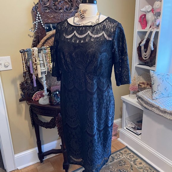 Rabbit Rabbit Rabbit Dresses & Skirts - Rabbit Rabbit Rabbit EUC 22W Black Lace Dress